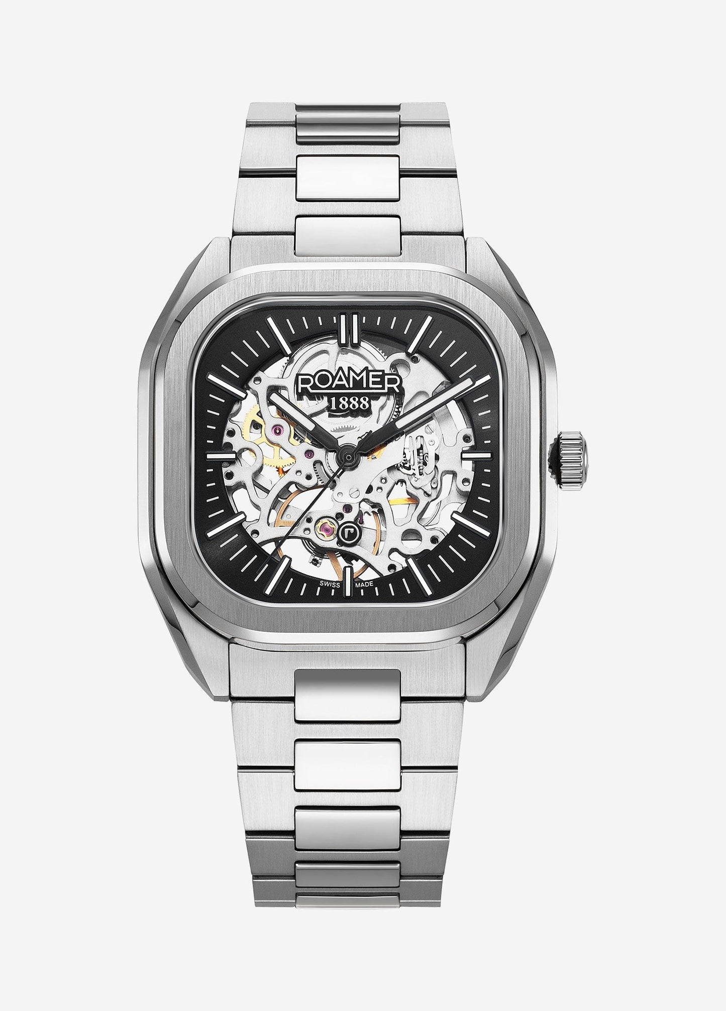 Roamer Mechano Swiss Made Skeleton Watch - Black Dial - Bracelet - 985986 41 85 20