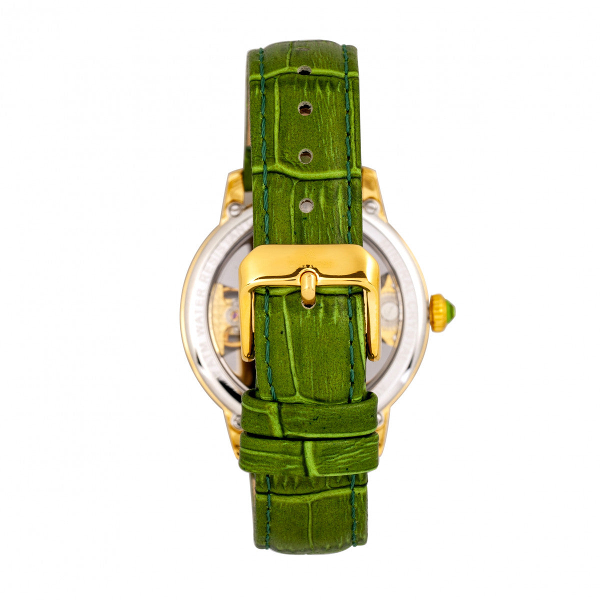 Empress Rania Mechanical Semi-Skeleton Leather-Band Watch - Green - EMPEM2802