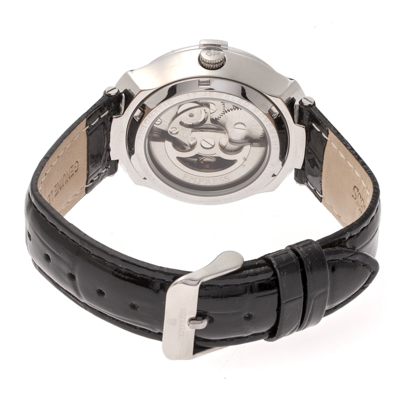 Empress Francesca Automatic MOP Leather-Band Watch - Black - EMPEM2201