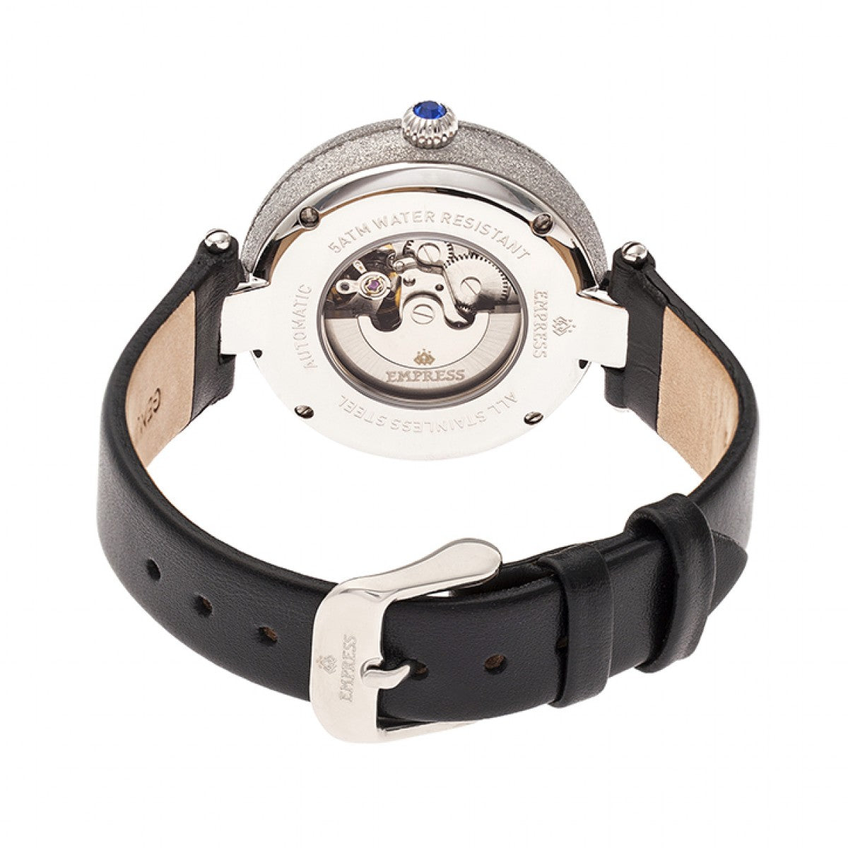 Empress Louise Automatic MOP Leather-Band Watch - Silver - EMPEM2301