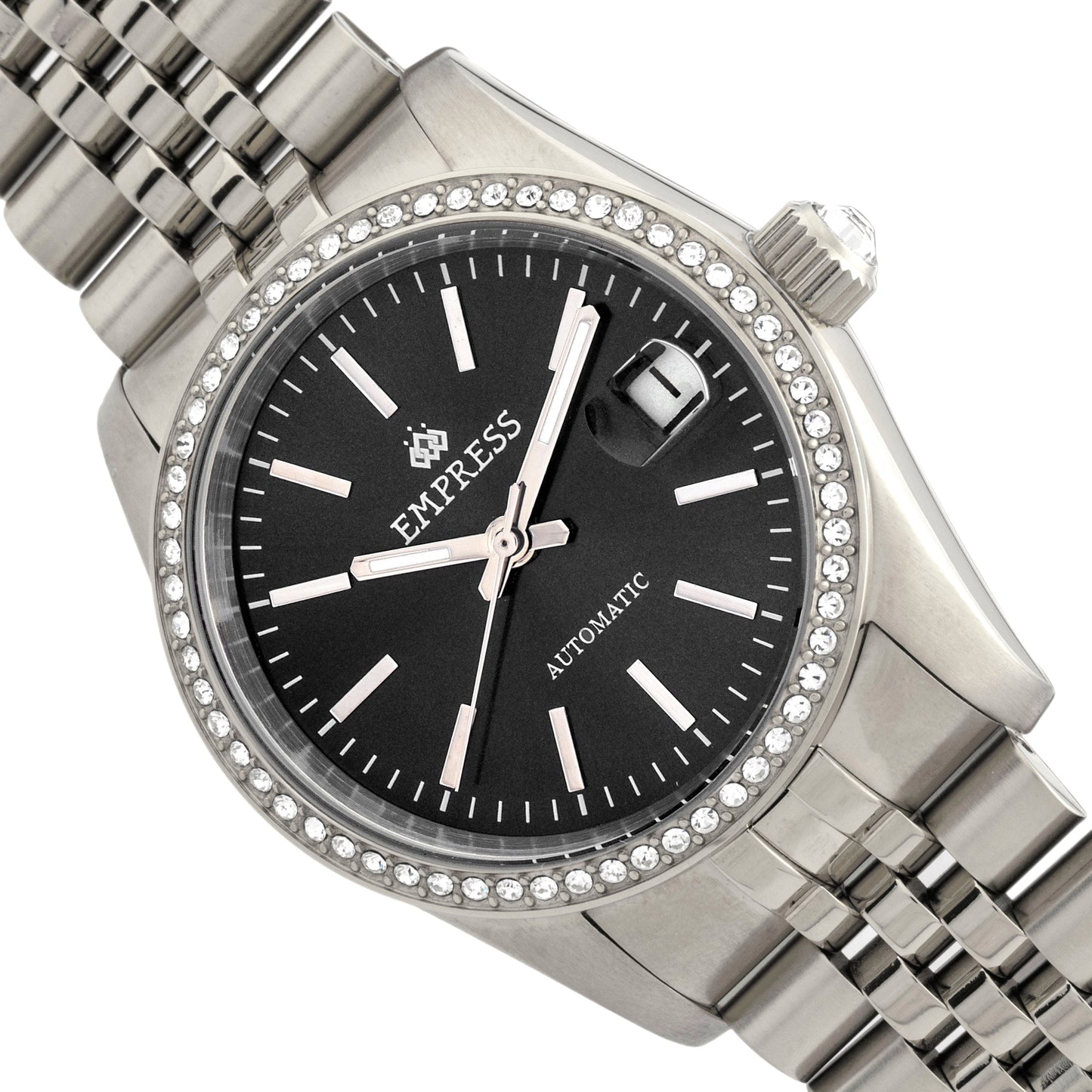 Empress Constance Automatic Bracelet Watch w/Date - Silver/Black - EMPEM1502