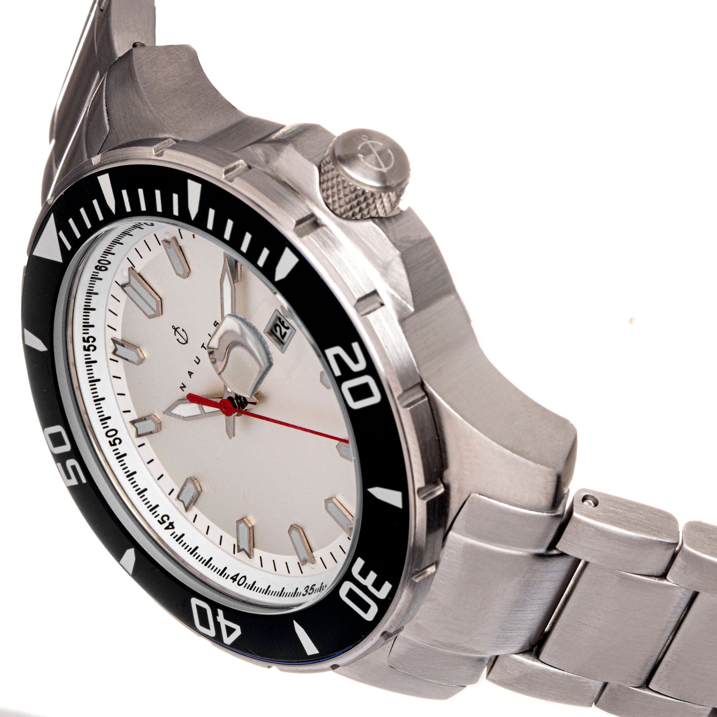Nautis Admiralty Pro 200 Bracelet Watch w/Date - Black/White - GL2008-B