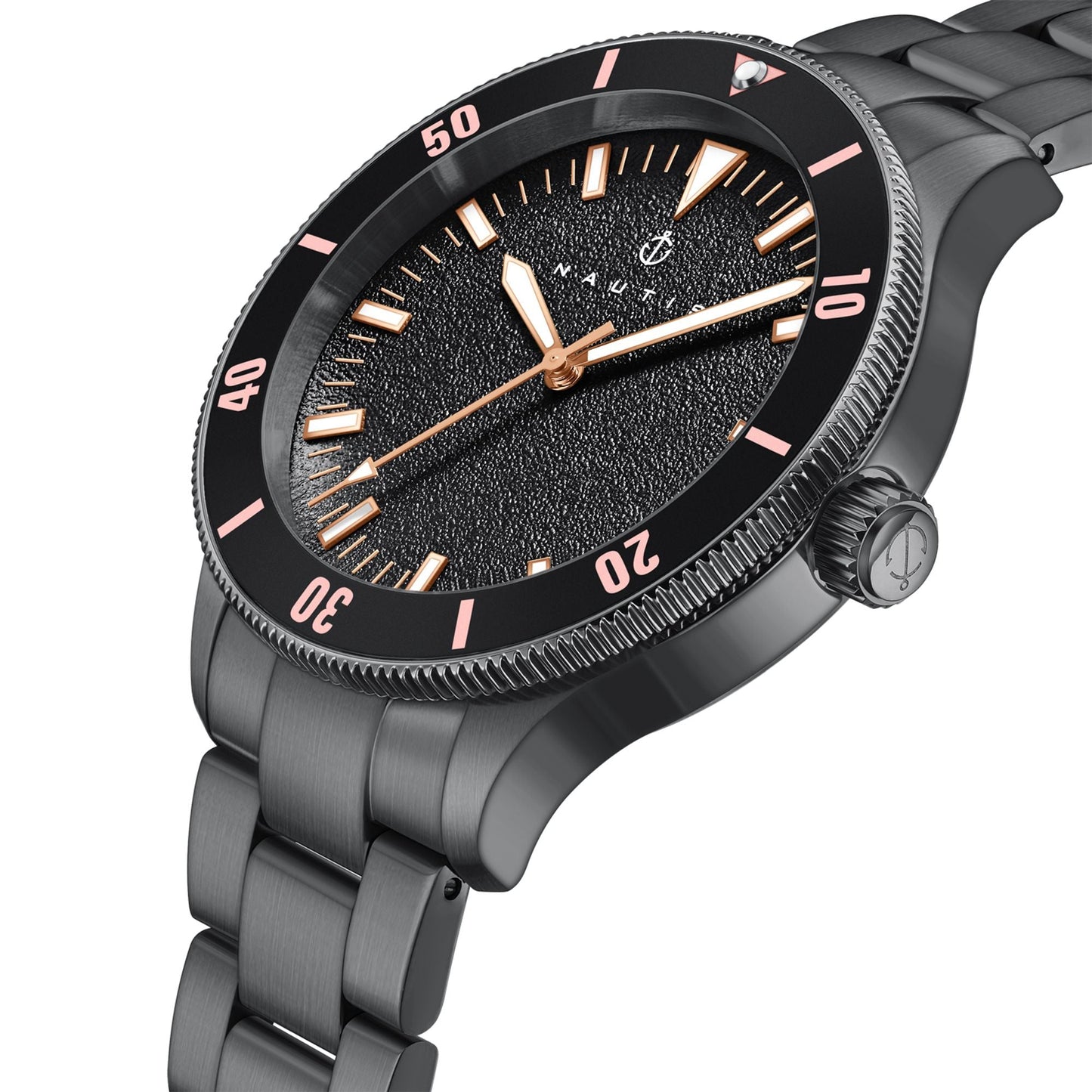 Nautis Deacon Bracelet Watch - Black/Rose Gold - NAUN101-5