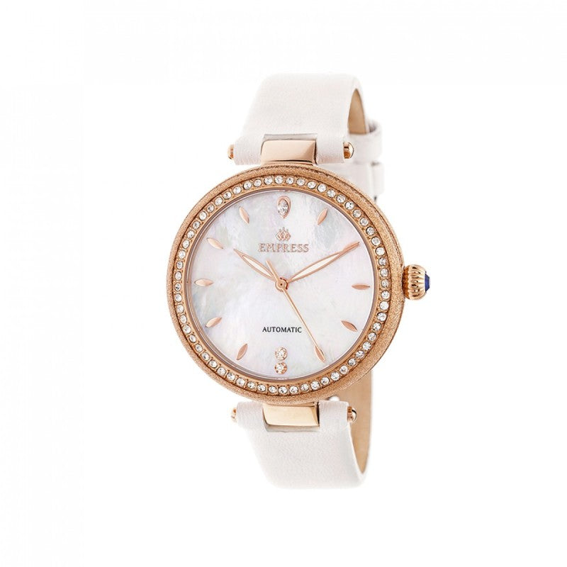 Empress Louise Automatic MOP Leather-Band Watch