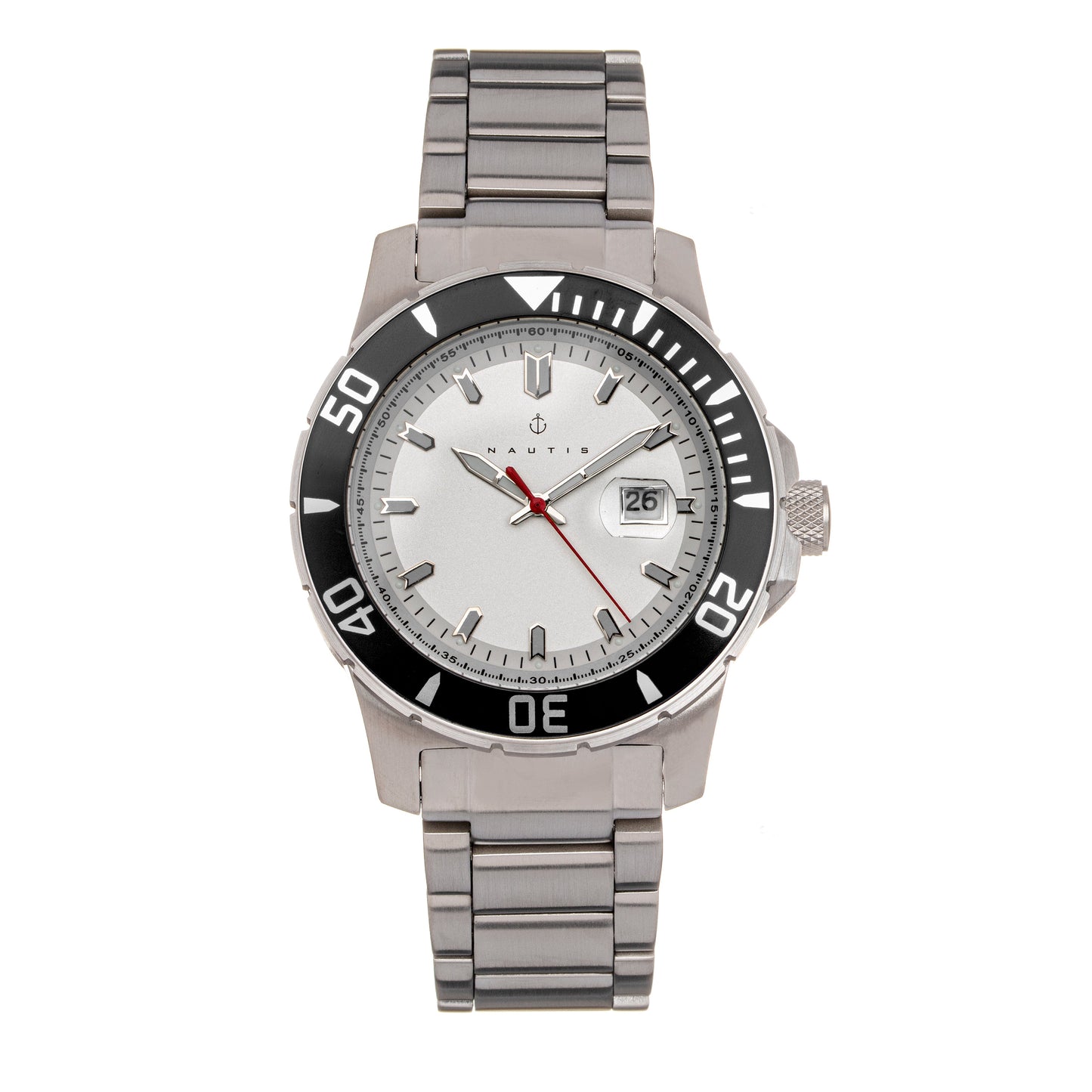 Nautis Admiralty Pro 200 Bracelet Watch w/Date - Black/White - GL2008-B