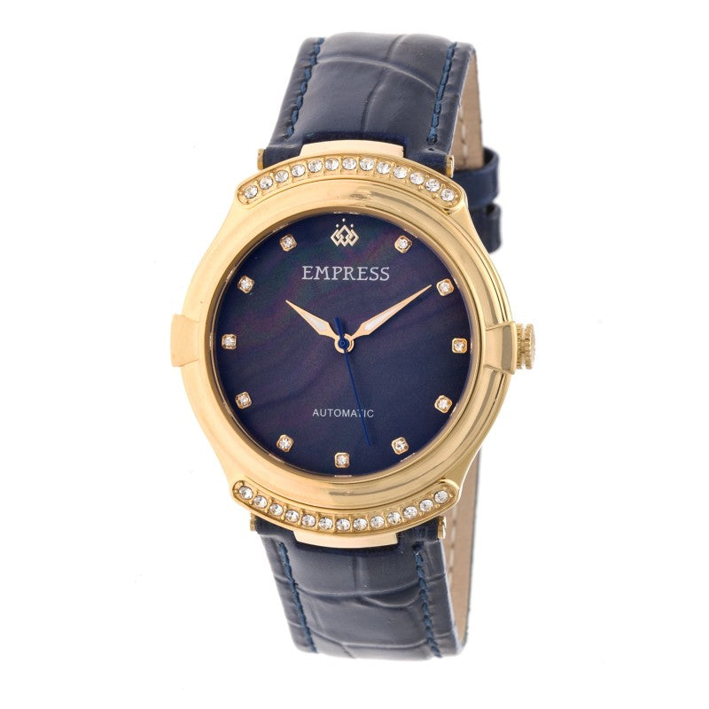 Empress Francesca Automatic MOP Leather-Band Watch