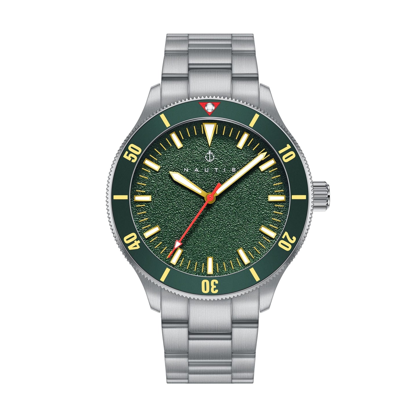 Nautis Deacon Bracelet Watch - Silver/Green - NAUN101-2