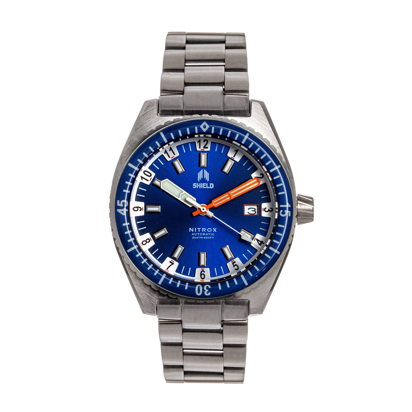 Shield Nitrox Bracelet Watch w/Date - Navy - SLDSH114-3