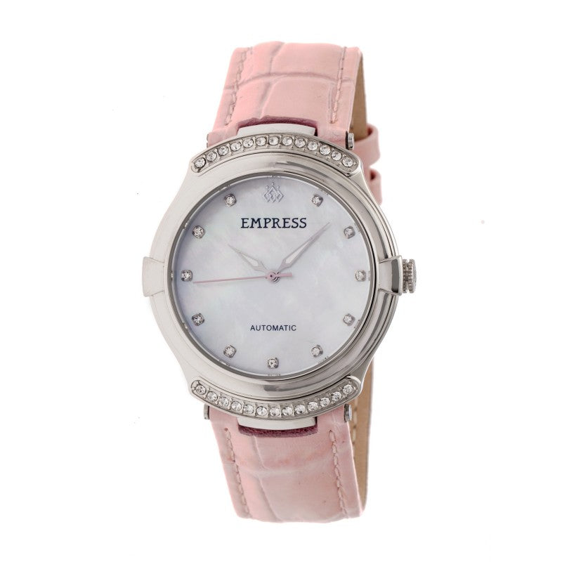 Empress Francesca Automatic MOP Leather-Band Watch