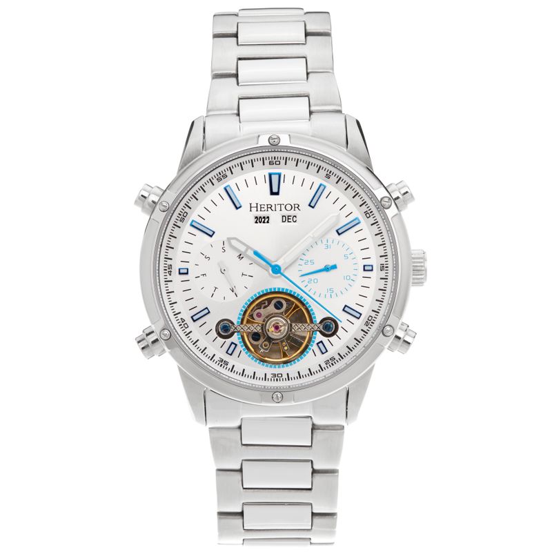Heritor Automatic Wilhelm Semi-Skeleton Bracelet Watch w/Day/Date
