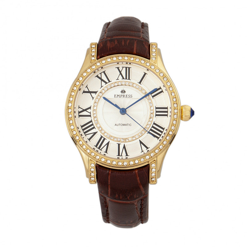 Empress Xenia Automatic Leather-Band Watch