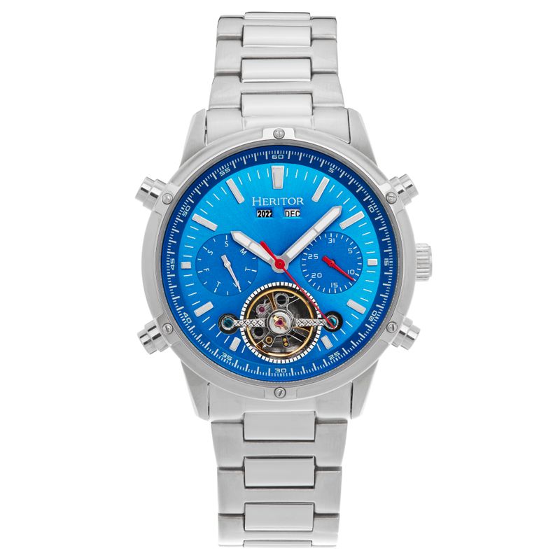 Heritor Automatic Wilhelm Semi-Skeleton Bracelet Watch w/Day/Date