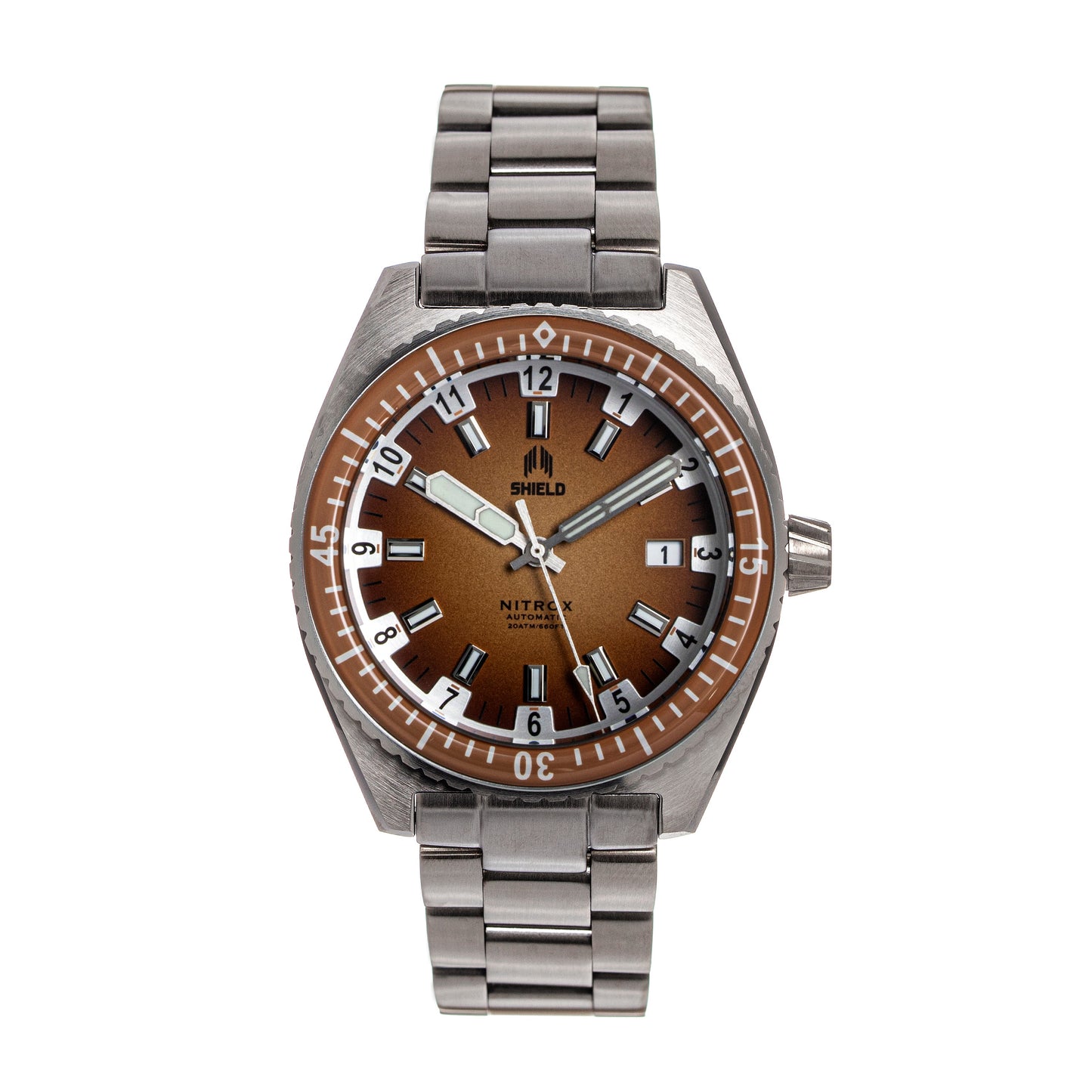 Shield Nitrox Bracelet Watch w/Date - Brown - SLDSH114-5