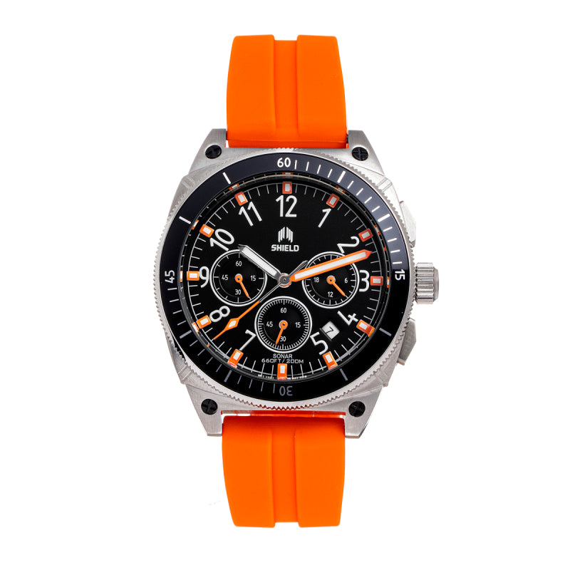 Shield Sonar Chronograph Strap Watch w/Date - Orange