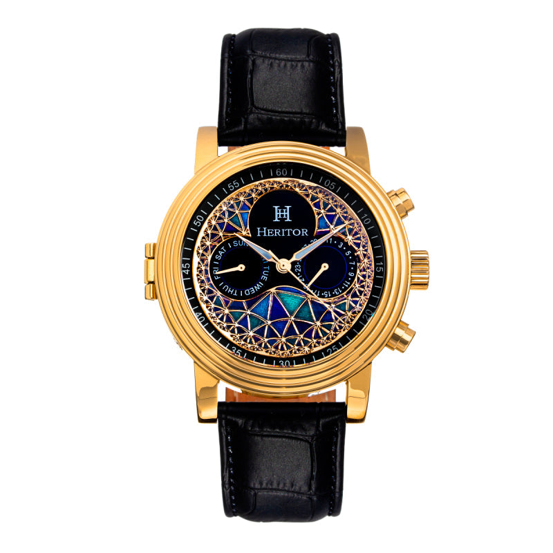 Heritor Automatic Legacy Leather-Band Watch w/Day/Date
