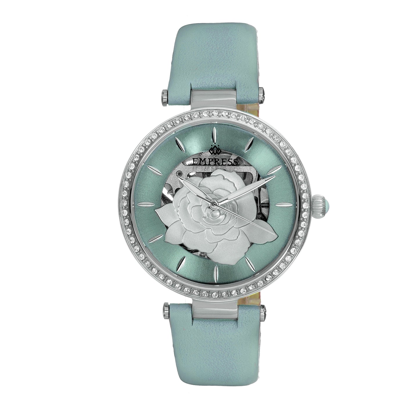 Empress Anne Automatic Semi-Skeleton Leather-Band Watch - Mint - EMPEM3102