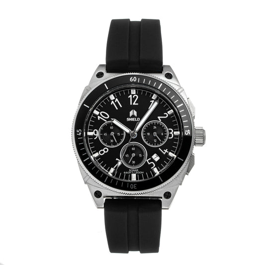 Shield Sonar Chronograph Strap Watch w/Date - Black/Silver - SLDSH113-1