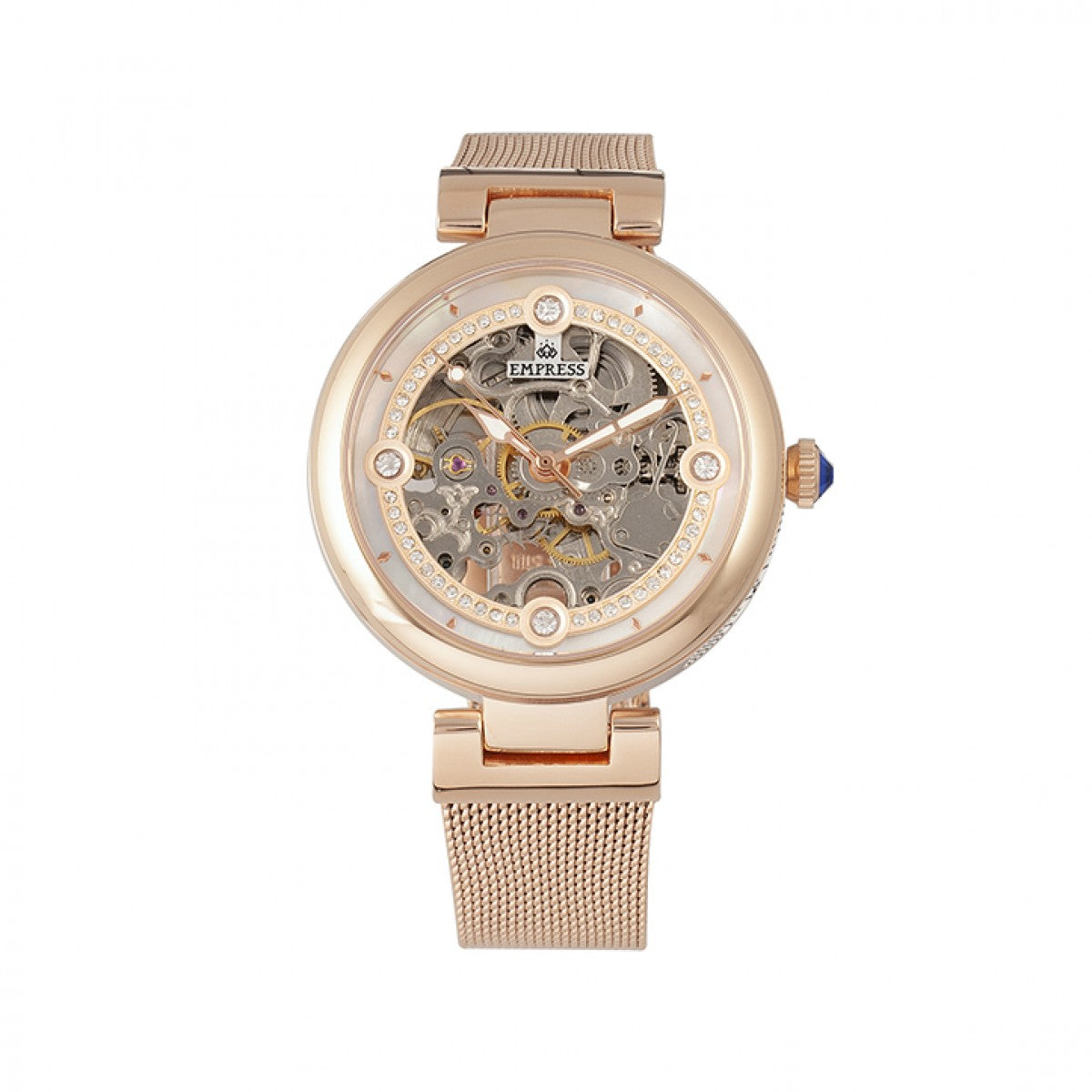 Empress Adelaide Automatic Skeleton Mesh-Bracelet Watch - Rose Gold - EMPEM2503