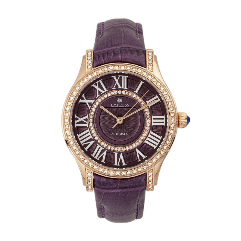 Empress Xenia Automatic Leather-Band Watch