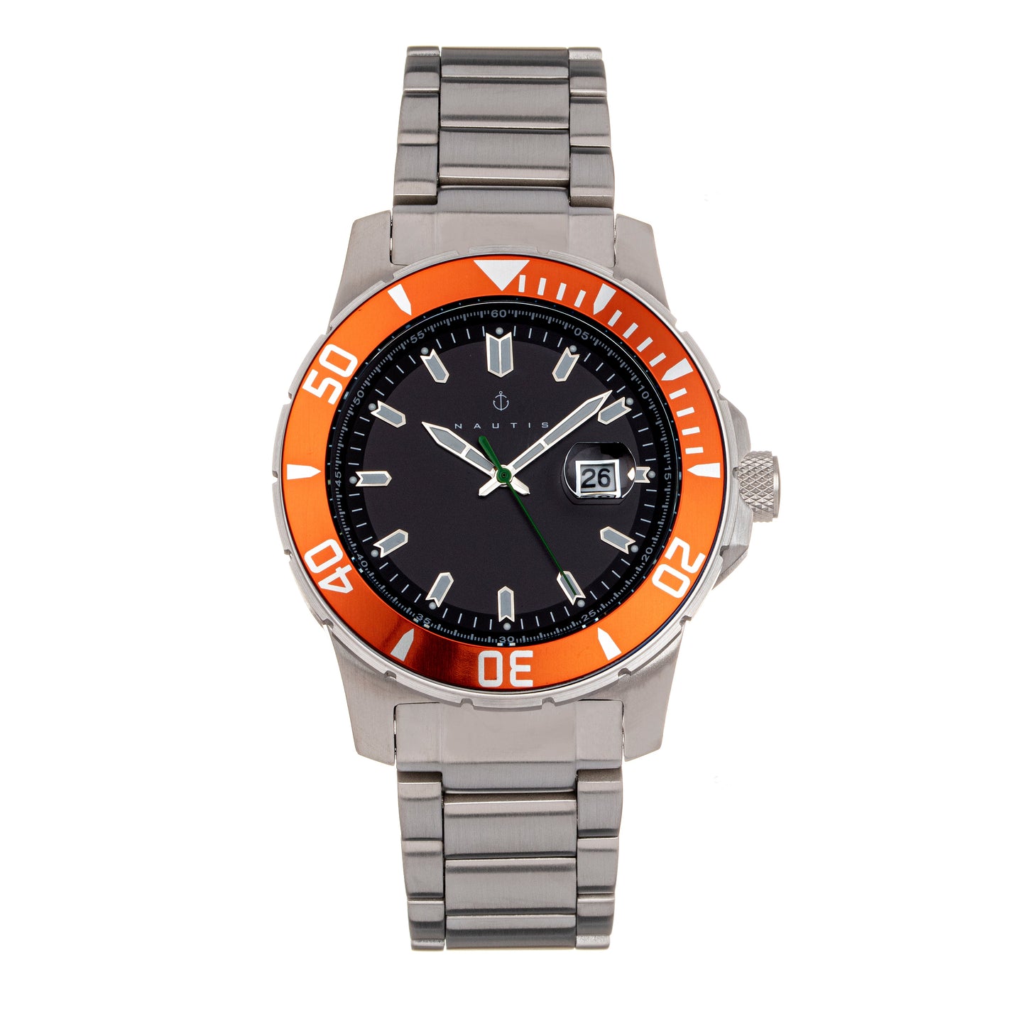 Nautis Admiralty Pro 200 Bracelet Watch w/Date - Orange/Black - GL2008-H