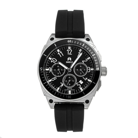 Shield Sonar Chronograph Strap Watch w/Date - Black/Silver