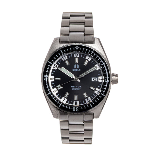 Shield Nitrox Bracelet Watch w/Date - Black - SLDSH114-1