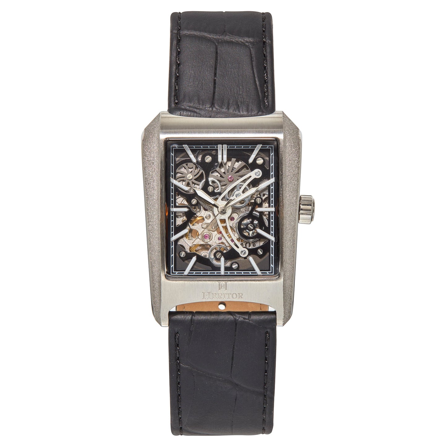 Heritor Automatic Wyatt Skeleton Watch - Silver/Black - HERHS3101