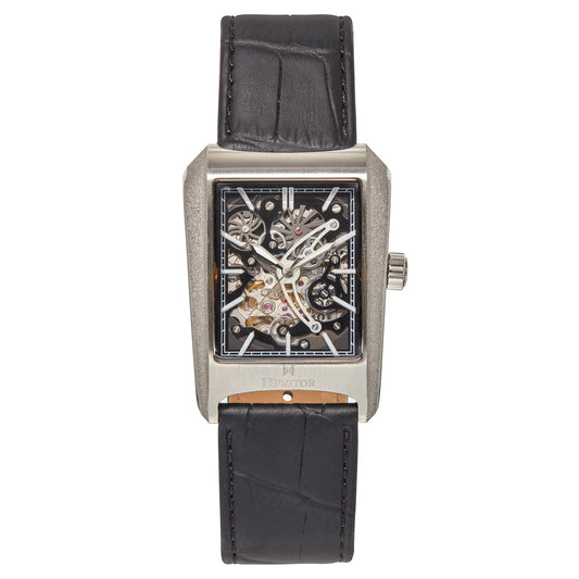 Heritor Automatic Wyatt Skeleton Watch - Silver/Black - HERHS3101