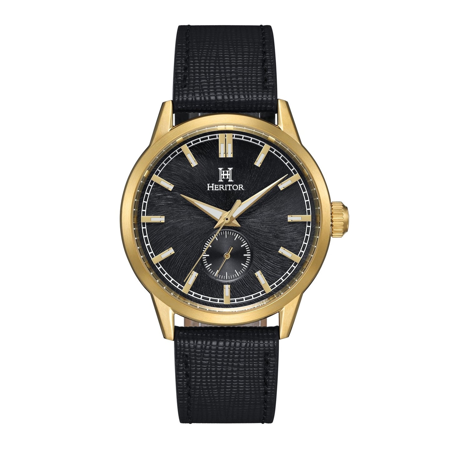 Heritor Automatic Argento Leather-Band Watch