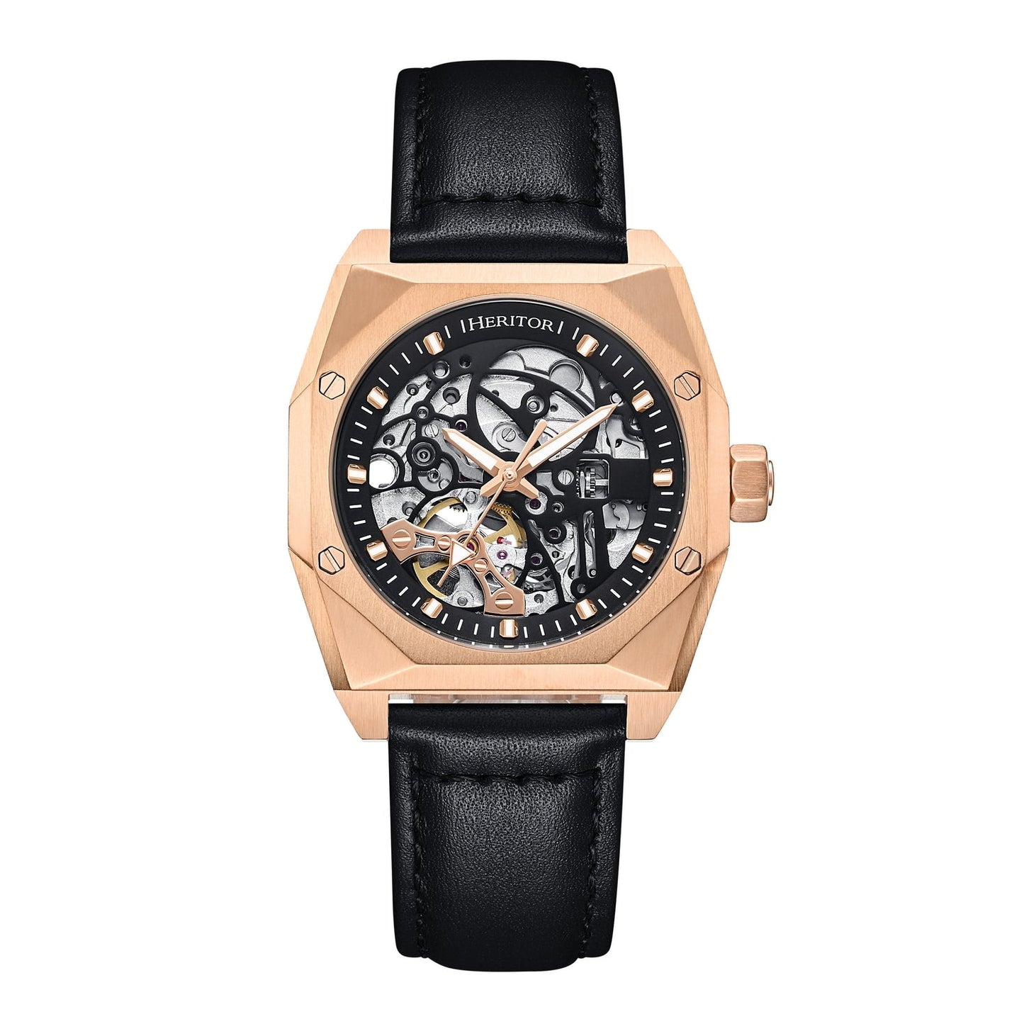 Heritor Automatic Elliott Leather-Band Watch