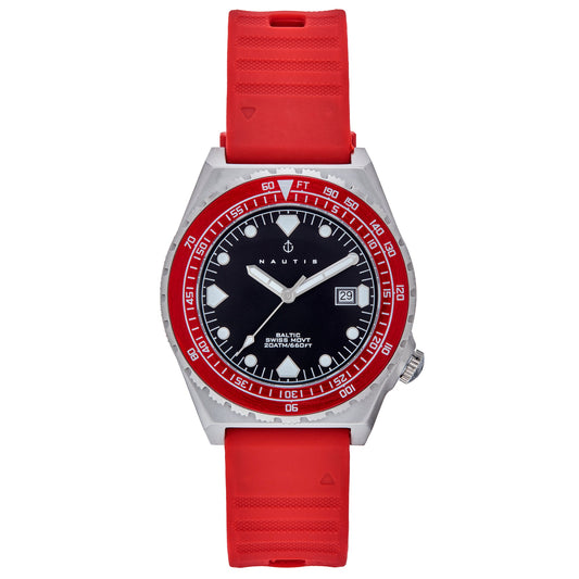 Nautis Baltic Strap Watch w/Date - Maroon - NAUN104-1
