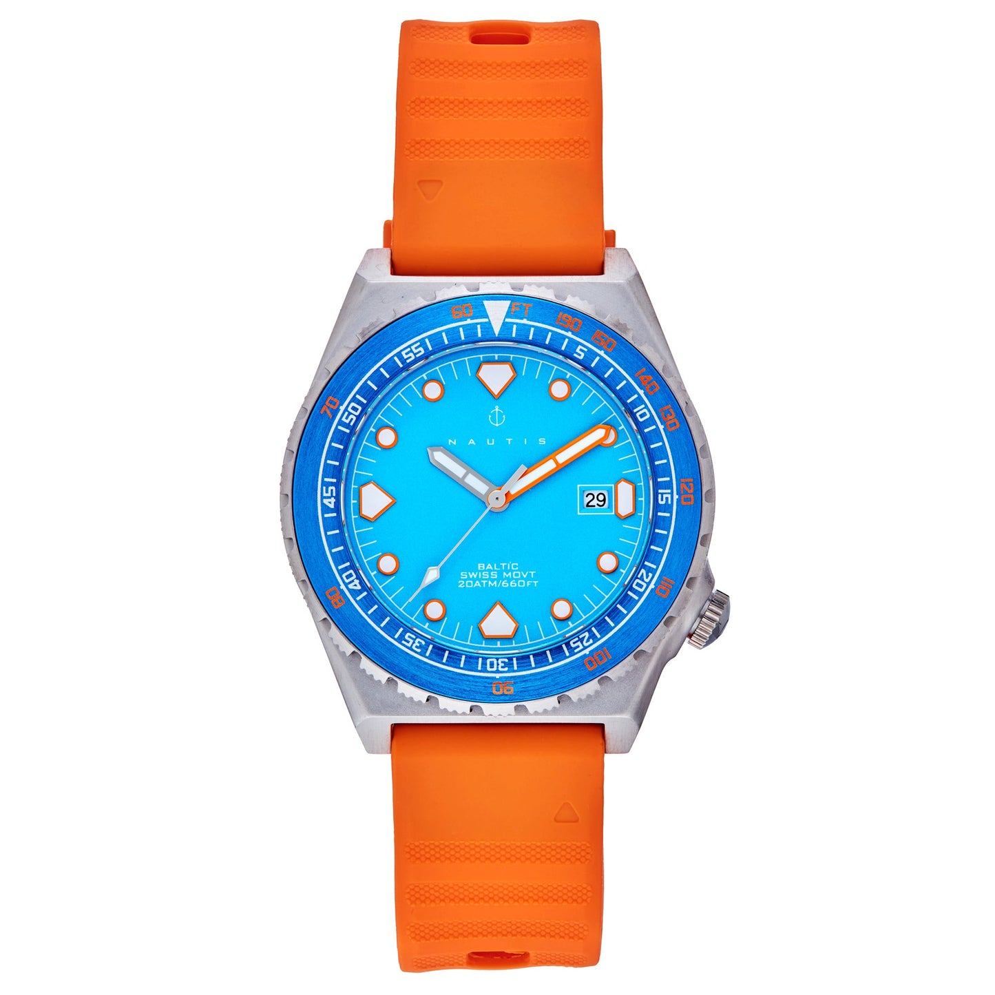 Nautis Baltic Strap Watch w/Date - Blue/Orange - NAUN104-2