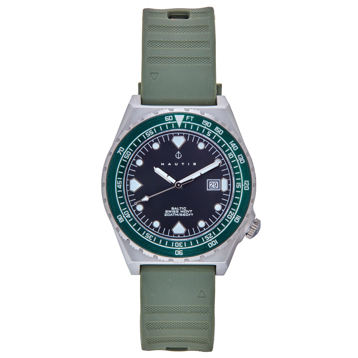 Nautis Baltic Strap Watch w/Date - Green - NAUN104-3