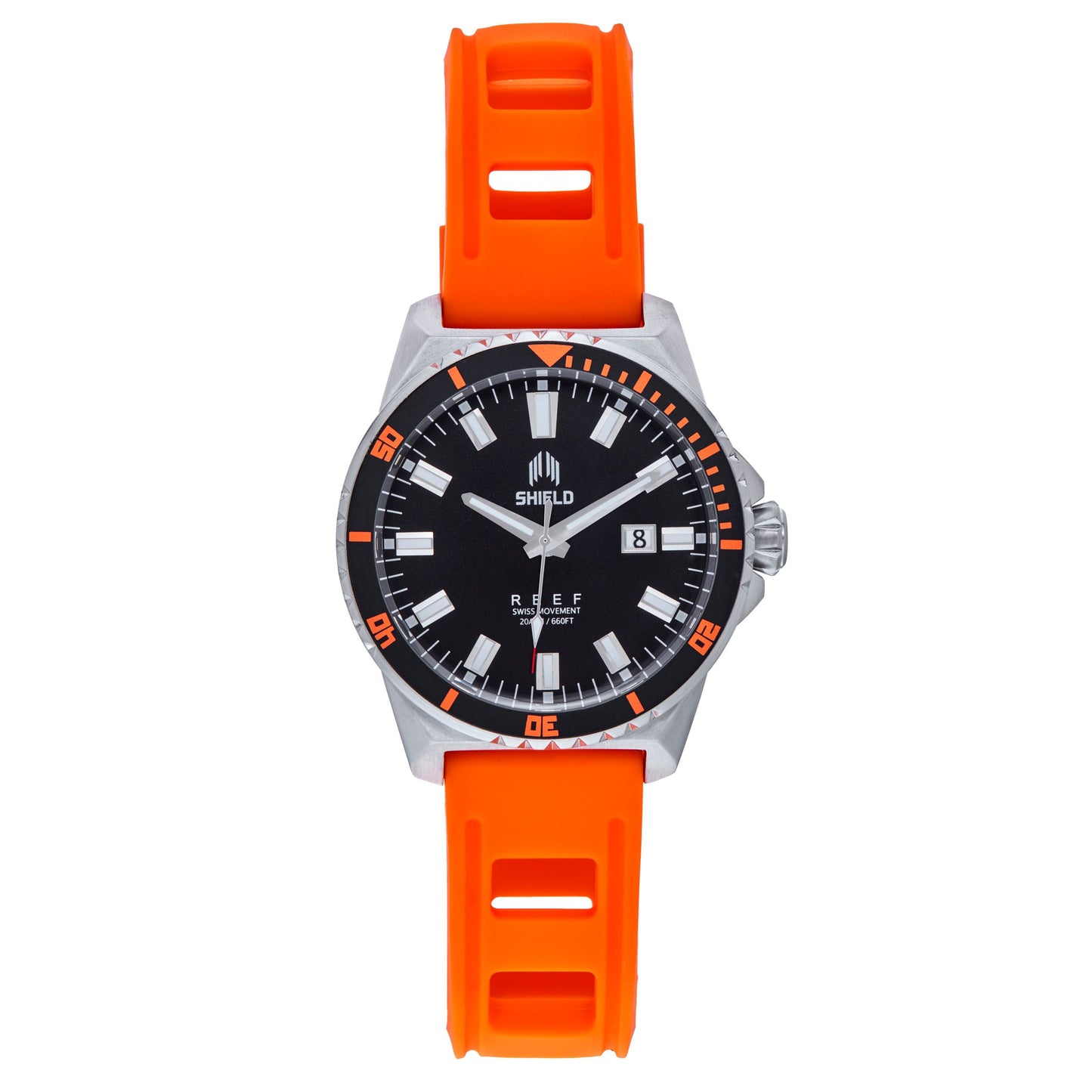Shield Reef Strap Watch w/Date - Orange - SLDSH119-3