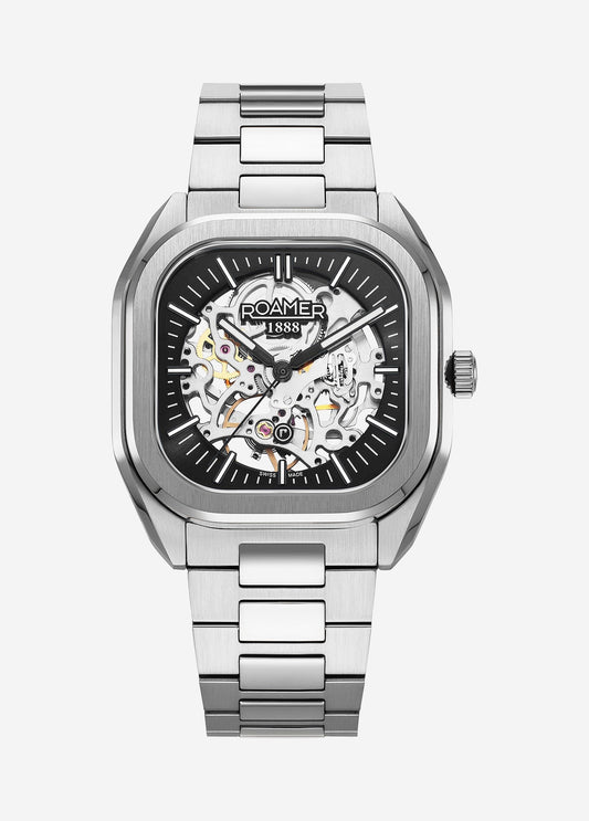 Roamer Mechano Swiss Made Skeleton Watch - Black Dial - Bracelet - 985986 41 85 20