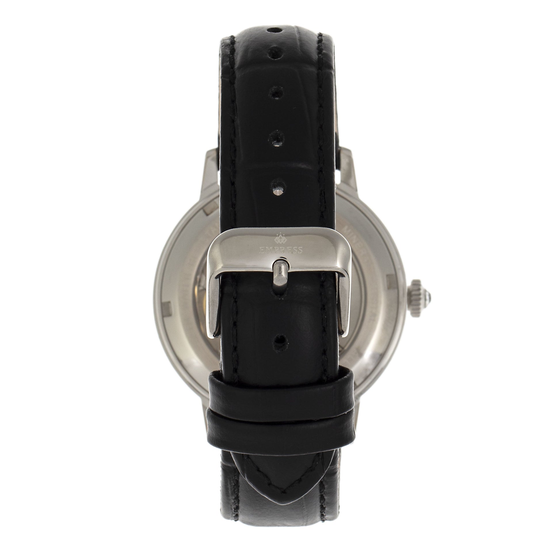 Empress Tatiana Automatic Semi-Skeleton Leather-Band Watch - Black - EMPEM2901