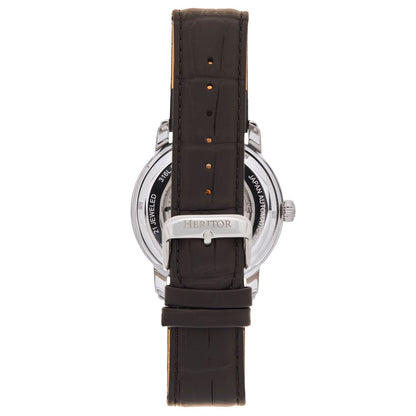 Heritor Automatic ProtÃƒÂ©gÃƒÂ© Leather-Band Watch w/Date - Silver/Black - HERHS2901