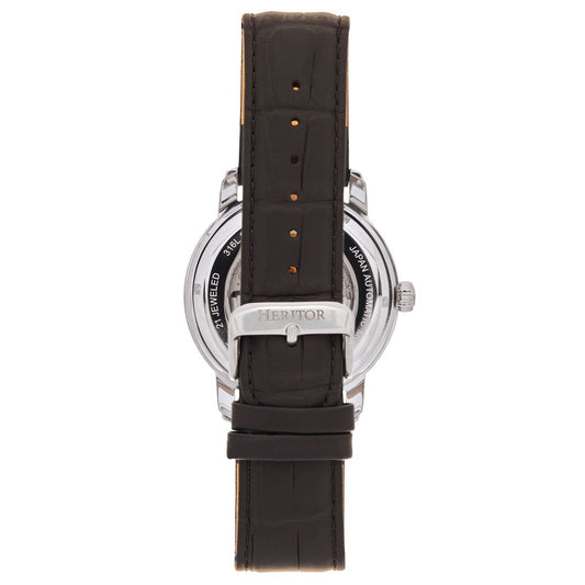 Heritor Automatic ProtÃƒÂ©gÃƒÂ© Leather-Band Watch w/Date - Silver/Black - HERHS2901