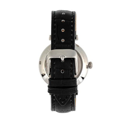 Empress Edith Semi-Skeleton Leather-Band Watch - White - EMPEM3301