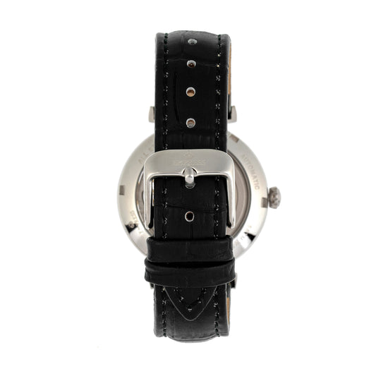 Empress Edith Semi-Skeleton Leather-Band Watch - White - EMPEM3301