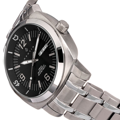 Nautis Men's Bracelet Diver Watch w/Day/Date  - Black - GL2087-B