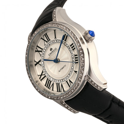 Empress Xenia Automatic Leather-Band Watch - Black - EMPEM2601