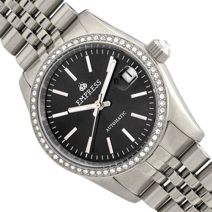 Empress Constance Automatic Bracelet Watch w/Date - Silver/Black - EMPEM1502