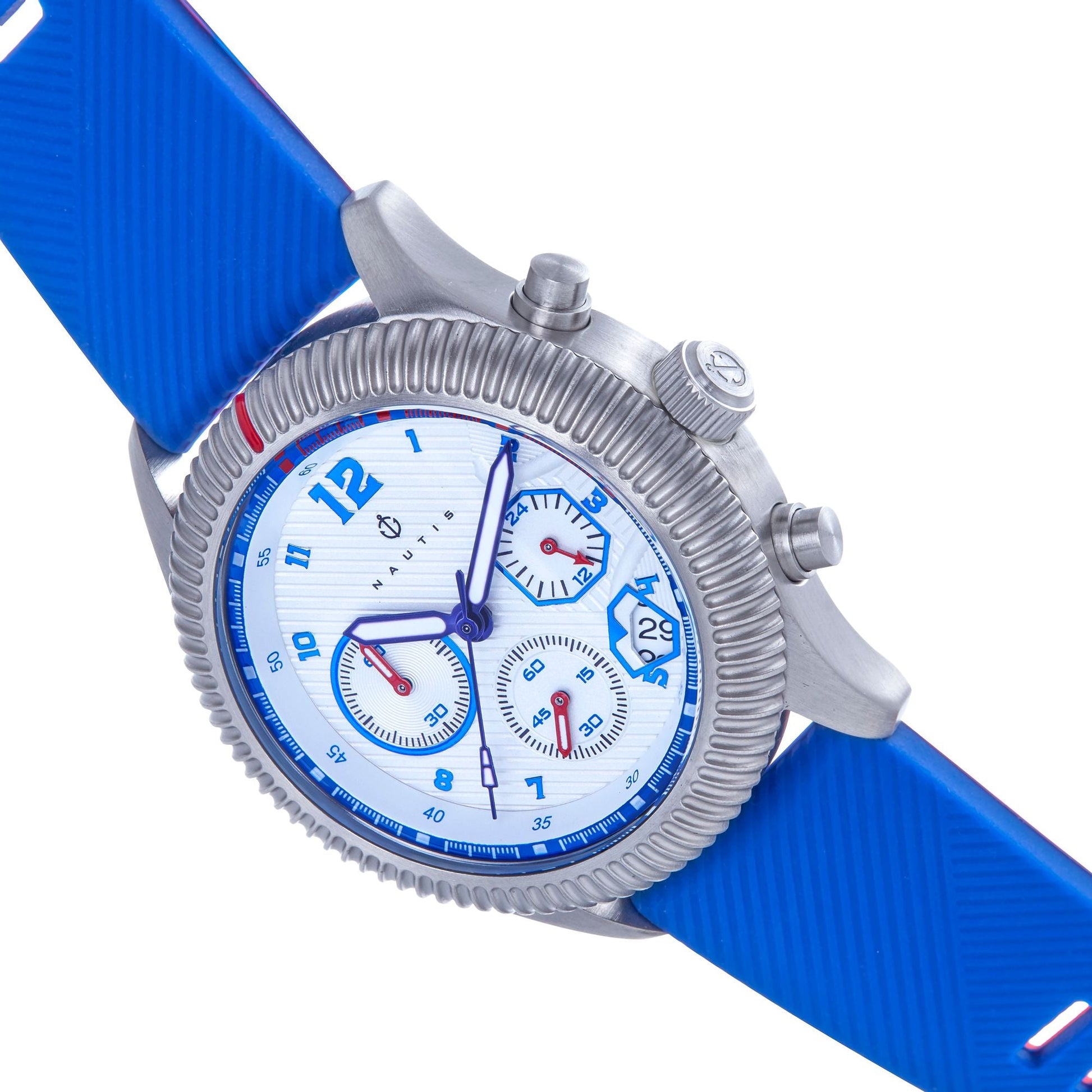 Nautis Meridian Chronograph Strap Watch w/Date - Blue - NAUN100-5
