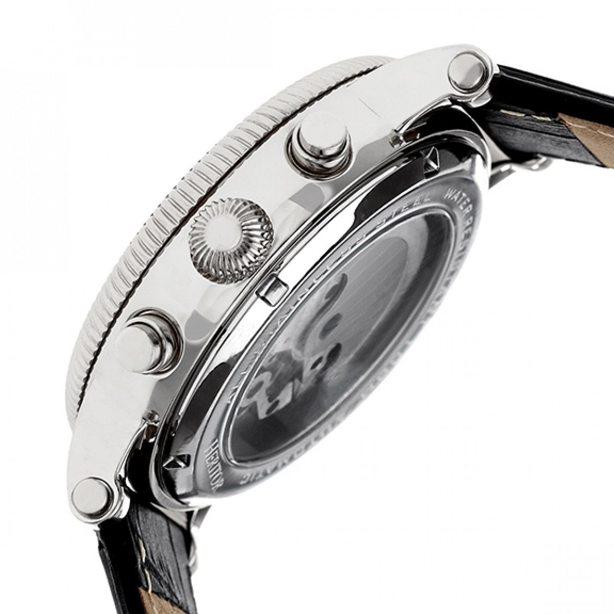 Heritor Automatic Winston Semi-Skeleton Leather-Band Watch - Silver/Black - HERHR5202