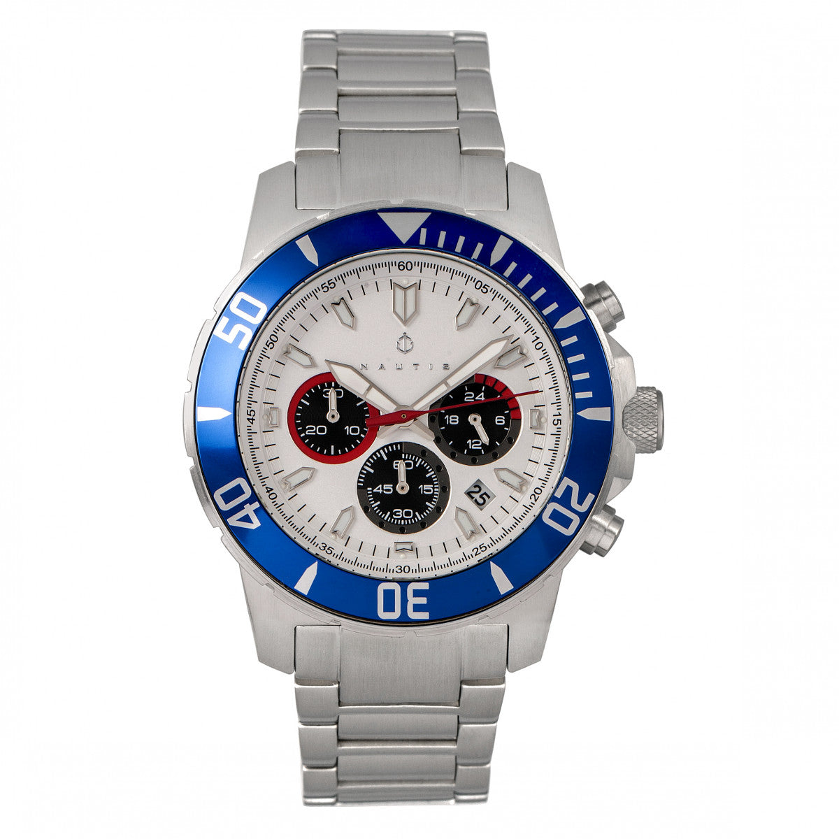 Nautis Dive Chrono 500 Chronograph Bracelet Watch - Blue/White - 17065-F