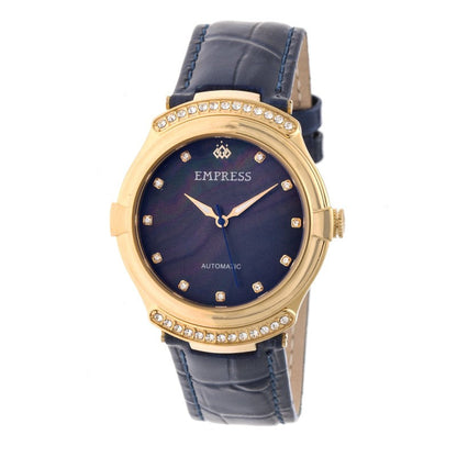 Empress Francesca Automatic MOP Leather-Band Watch