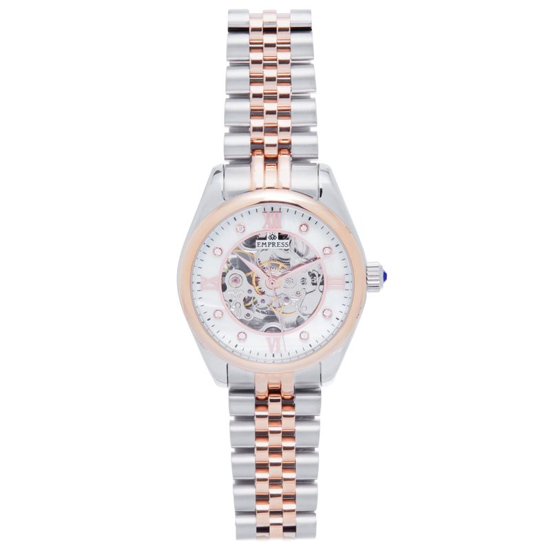 Empress Magnolia Automatic MOP Skeleton Dial Bracelet Watch