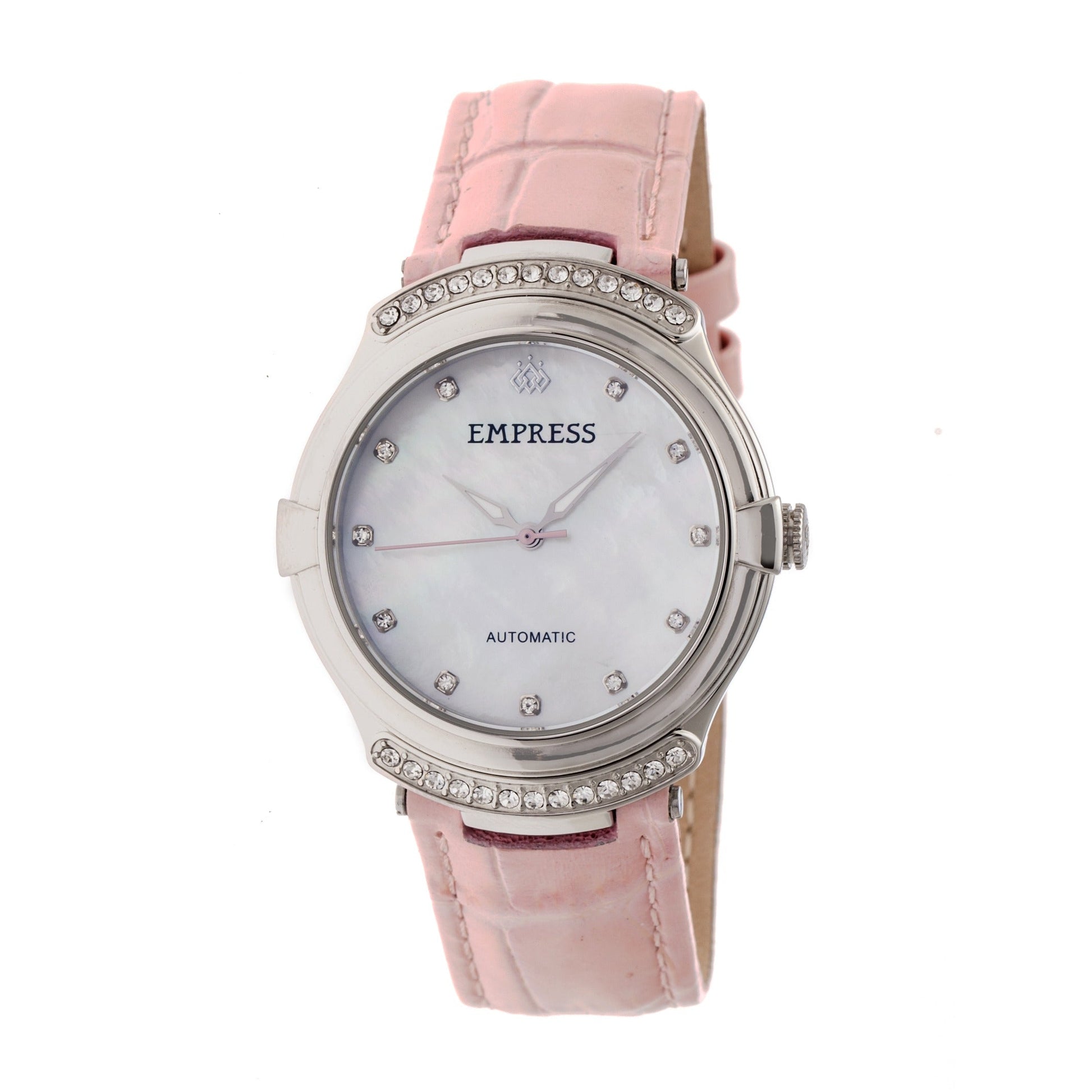 Empress Francesca Automatic MOP Leather-Band Watch - Light Pink - EMPEM2202