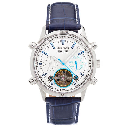 Heritor Automatic Wilhelm Semi-Skeleton Bracelet Watch w/Day/Date